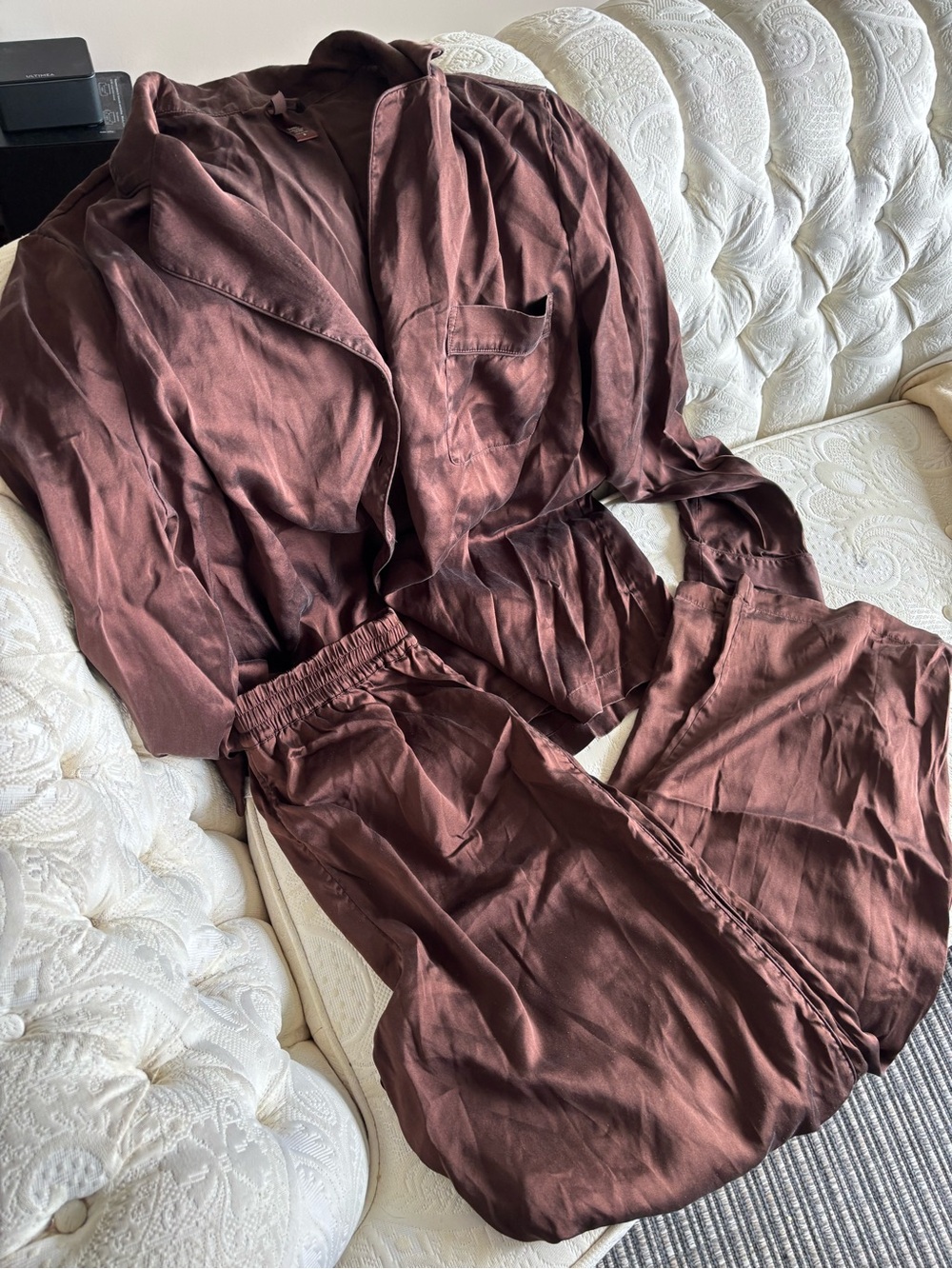 SKIMS silk brown set !!